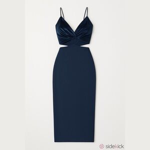 Abercrombie & Fitch sz Large Black Sleeveless CutOut Midi Party Dress New